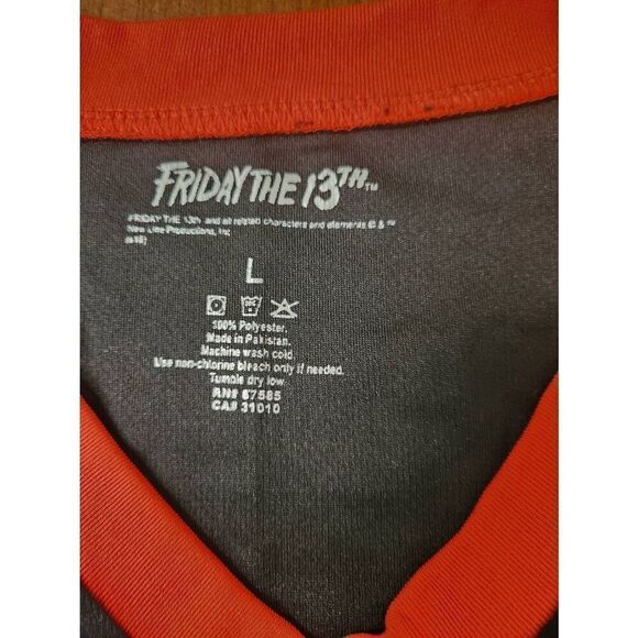 Friday the 13th Jason Voorhees Bloody Hockey Jersey  Black and Red #13 Size LARG - Picture 3 of 8